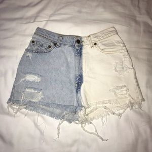 levi’s two tone high waisted shorts